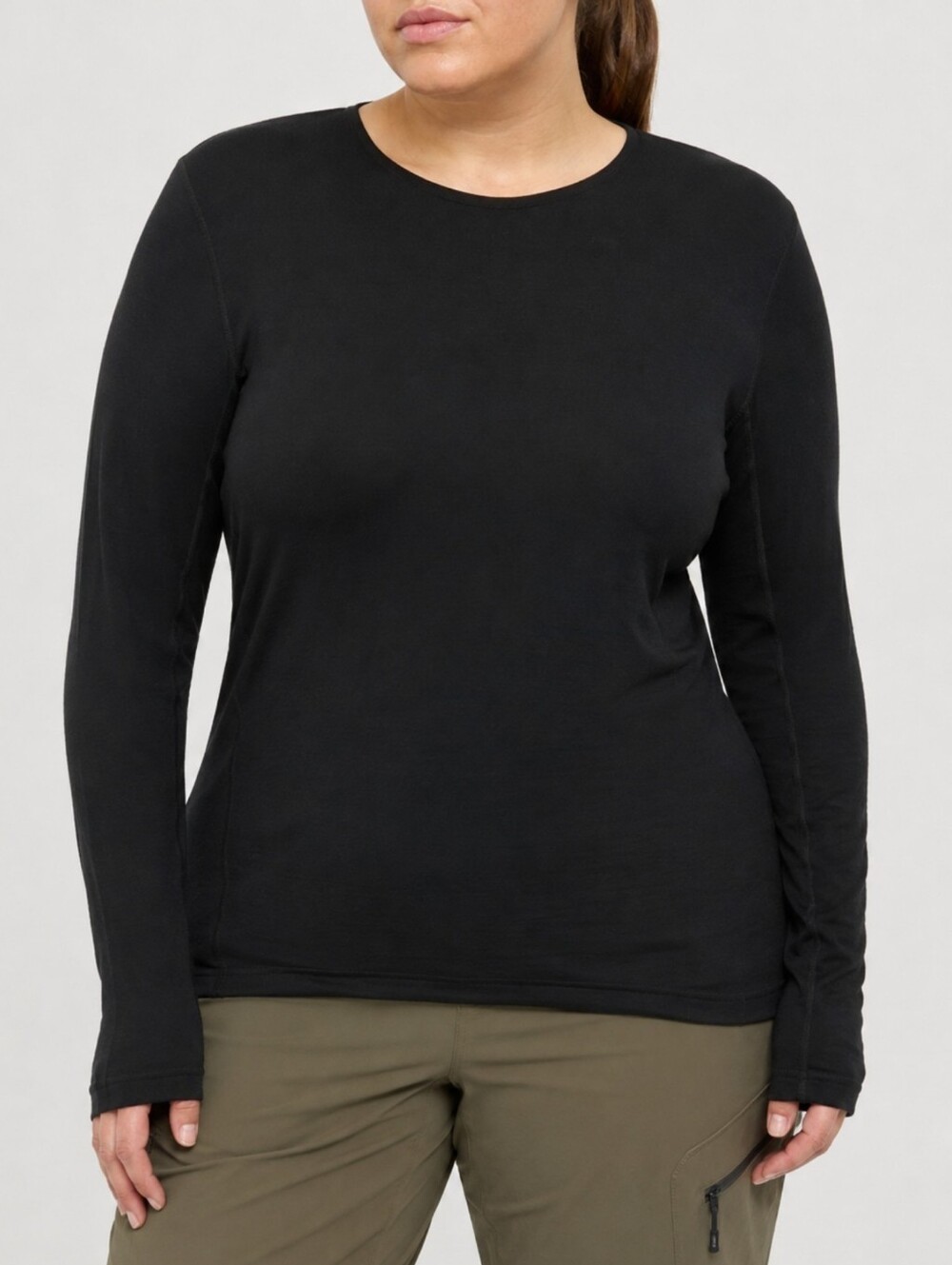 Seg'ment 100% Merino Wool Base Layer Long Sleeve Black Hiking Outdoor Top XL
